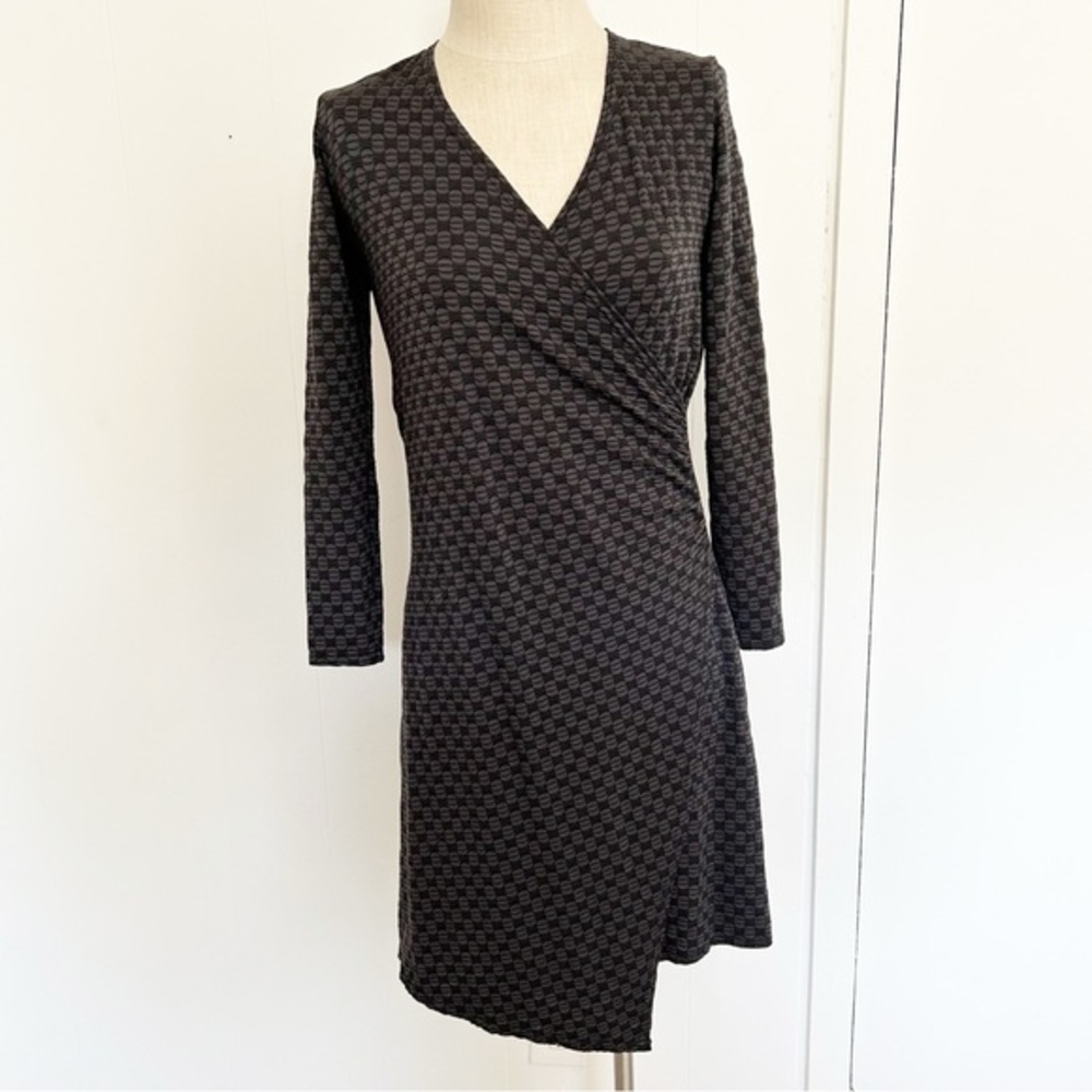 Lisa Bayne Women’s 3D Knit Art to Wear Asymmetrical Faux Wrap Dress XS